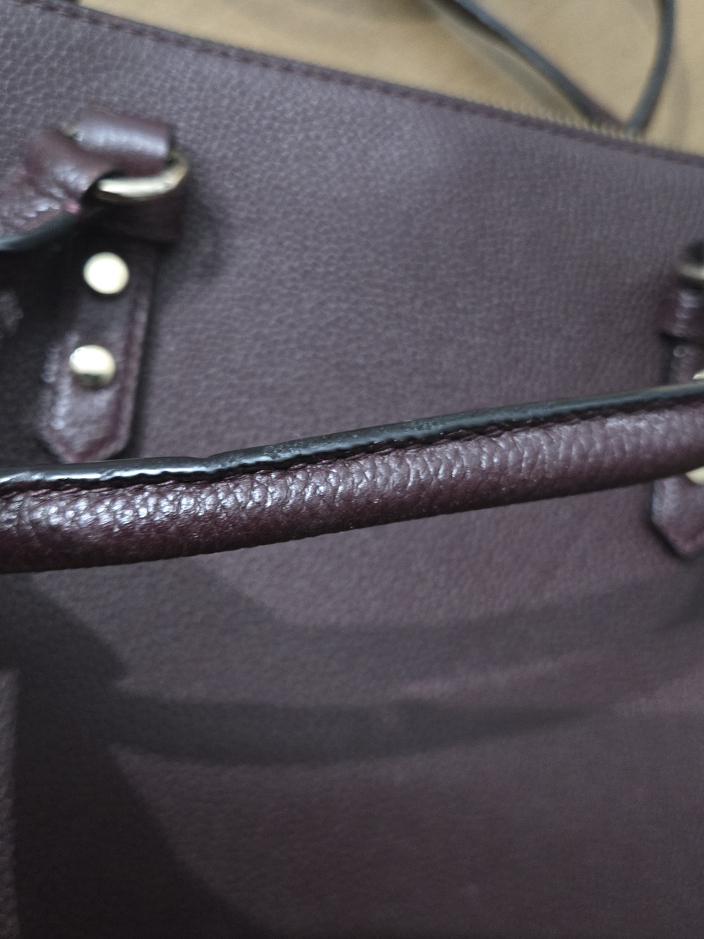 kate spade New York Pebbled Leather Satchel - Deep Burgundy - Picture 4 of 14